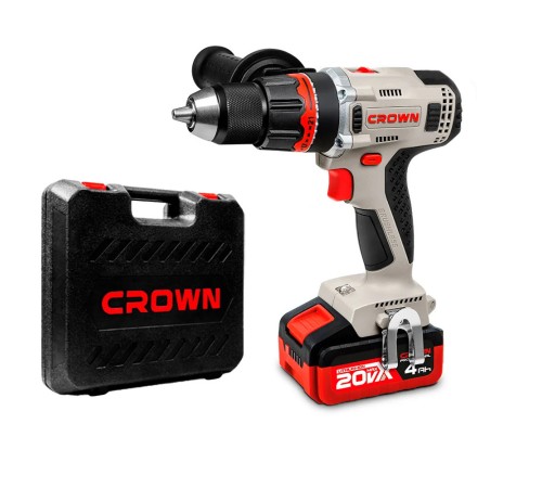 Дрель-шуруповерт аккумуляторная Crown CT21090HMX-4 BMC (2хАКБ и ЗУ)