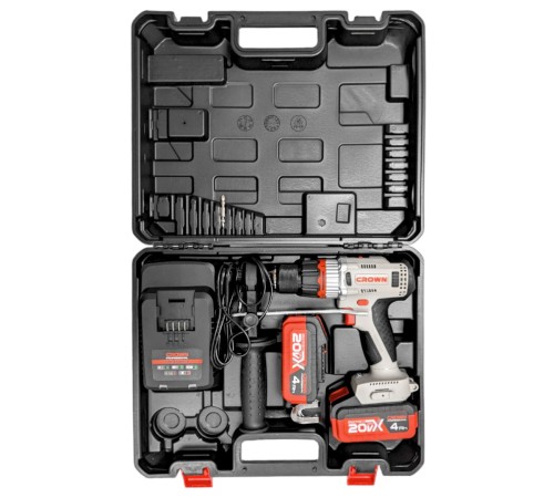 Дрель-шуруповерт аккумуляторная Crown CT21090HMX-4 BMC (2хАКБ и ЗУ)