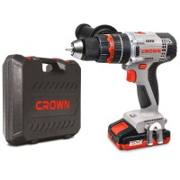 Дрель-шуруповерт аккумуляторная ударная  Crown CT21075HMX-2 BMC (2хАКБ и ЗУ)
