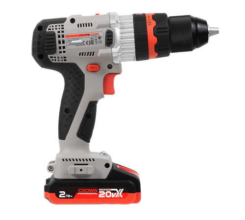 Дрель-шуруповерт аккумуляторная ударная  Crown CT21075HMX-2 BMC (2хАКБ и ЗУ)