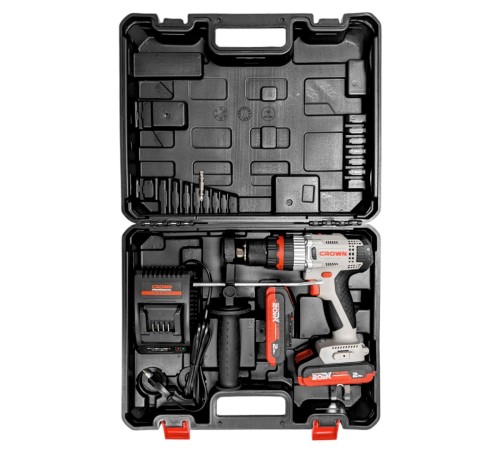 Дрель-шуруповерт аккумуляторная ударная  Crown CT21075HMX-2 BMC (2хАКБ и ЗУ)