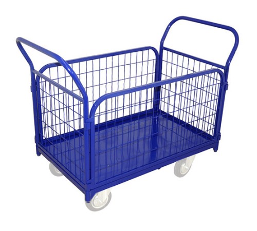 Тележка платформенная четырёхколёсная с сетчатыми бортами  ПТК Приоритет ТС 4 (600х1200) без колёс