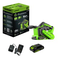 Ленточная шлифовальная машина аккумуляторная Greenworks 24V G24BS (1хАКБ 2Ач и ЗУ)