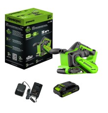 Ленточная шлифовальная машина аккумуляторная Greenworks 24V G24BS (1хАКБ 2Ач и ЗУ)