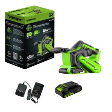 Ленточная шлифовальная машина аккумуляторная Greenworks 24V G24BS (1хАКБ 2Ач и ЗУ)