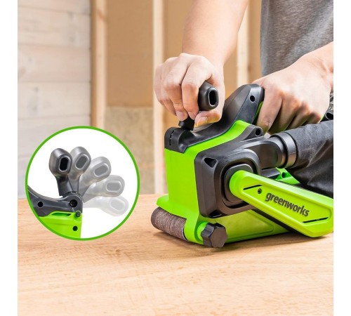 Ленточная шлифовальная машина аккумуляторная Greenworks 24V G24BS (1хАКБ 2Ач и ЗУ)