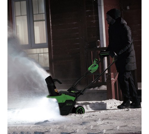 Снегоуборщик аккумуляторный Greenworks 40V GD40STX2 б/щет. (1хАКБ 5Ач и ЗУ) 51см