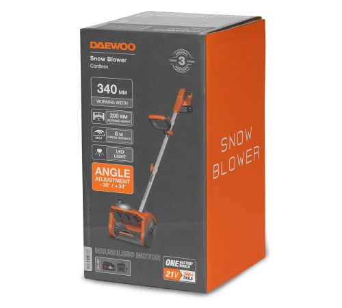 Снегоуборщик аккумуляторный  Daewoo Power DAST 3421Li Set (АКБ и ЗУ)