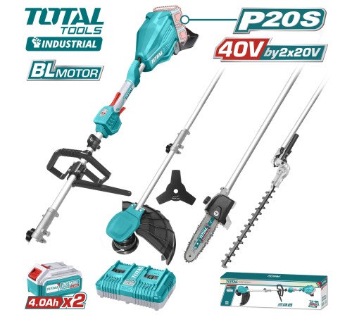 Триммер-кусторез аккумуляторный Total TSTLI2040386 (2хАКБ и ЗУ)