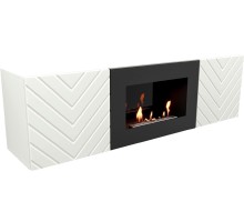 Тумба с биокамином Firelight BFP/P-1400V белая