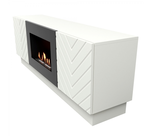 Тумба с биокамином Firelight BFP/P-1400V белая