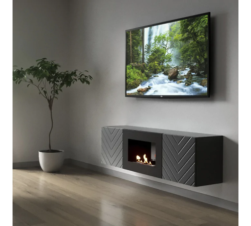 Тумба с биокамином Firelight BFP/P-1400V графит