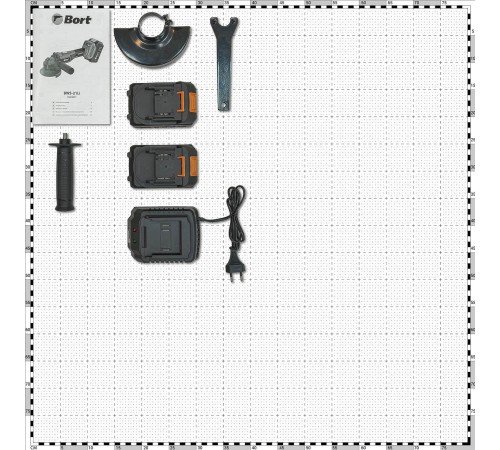 Угловая шлифмашина Bort BWS-21LI (2хАКБ и ЗУ)