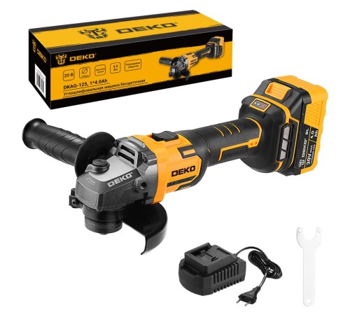 Угловая шлифмашина Deko DKAG-125  (АКБ и ЗУ)