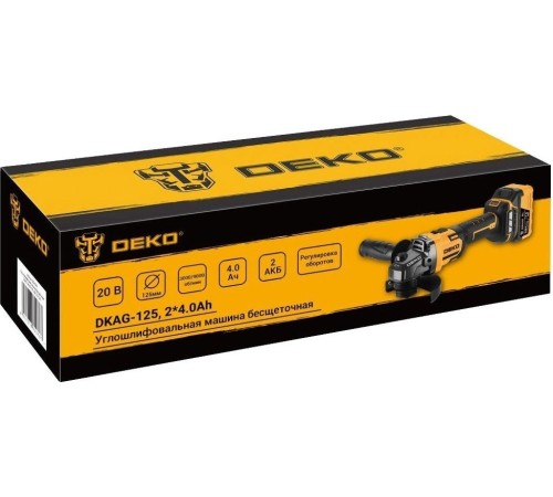 Угловая шлифмашина Deko DKAG-125 (2хАКБ и ЗУ)
