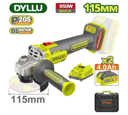 Угловая шлифмашина DYLLU DTLAP5322 (2хАКБ и ЗУ)
