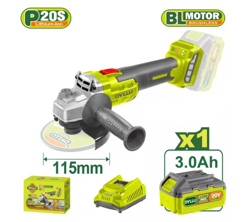 Угловая шлифмашина DYLLU DTLAPM21 (АКБ и ЗУ)