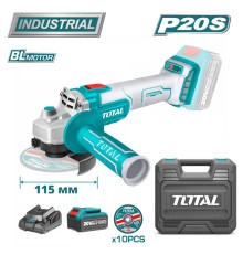 Угловая шлифмашина Total TAGLI2011587 (АКБ и ЗУ)