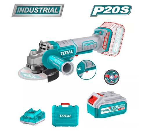 Угловая шлифмашина Total TAGLI2111561 (АКБ и ЗУ)