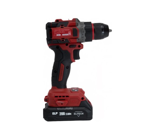 Дрель-шуруповерт аккумуляторная ELITECH ДА 20БЛ2 (2хАКБ 2.0Ач и ЗУ, кейс)