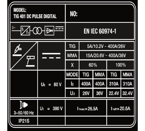 Аппарат аргонодуговой сварки  FoxWeld SAGGIO TIG 401 DC PULSE DIGITAL