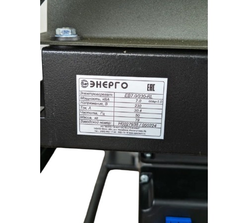 Генератор бензиновый ENERGO EB7.0/230-RL