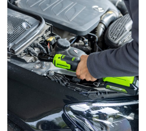 Гайковерт-трещотка аккумуляторный Greenworks 24V GD24RW (АКБ 2Ач и ЗУ)