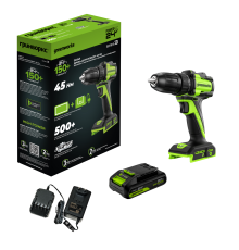 Дрель-шуруповерт аккумуляторная Greenworks 24V DD345 (АКБ 2Ач и ЗУ)