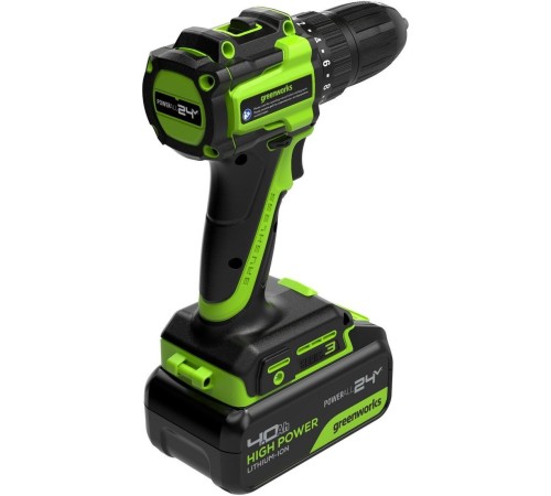 Дрель-шуруповерт аккумуляторная Greenworks 24V DD345 (АКБ 4Ач и ЗУ)