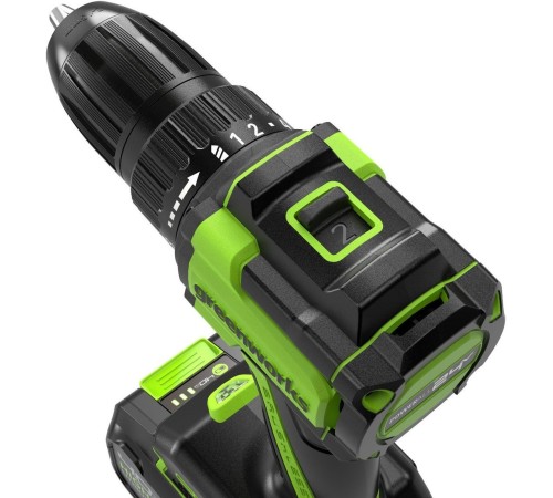 Дрель-шуруповерт аккумуляторная Greenworks 24V DD345 (АКБ 4Ач и ЗУ)