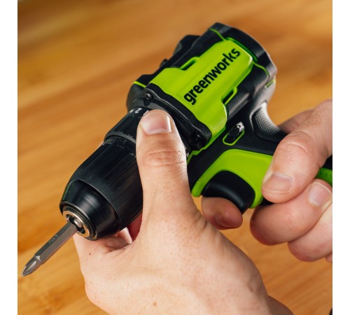 Дрель-шуруповерт аккумуляторная Greenworks 24V DD345 (АКБ 4Ач и ЗУ)