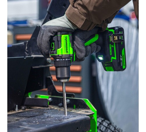 Дрель-шуруповерт аккумуляторная  Greenworks 24V DD560 (АКБ 2Ач и ЗУ)