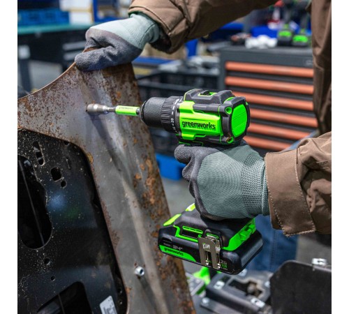 Дрель-шуруповерт аккумуляторная  Greenworks 24V DD560 (АКБ 4Ач и ЗУ)