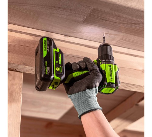 Дрель-шуруповерт аккумуляторная Greenworks 24V DD560 (2хАКБ 2Ач и ЗУ)