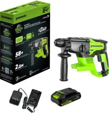 Перфоратор аккумуляторный Greenworks 24V GD24SDS2 (АКБ 2Ач и ЗУ)