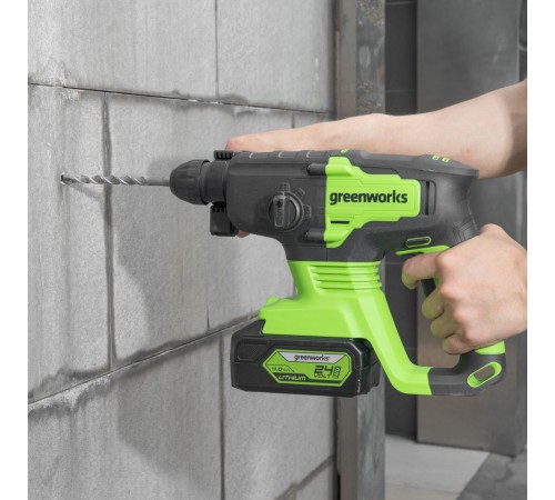 Перфоратор аккумуляторный Greenworks 24V GD24SDS2 (АКБ 2Ач и ЗУ)