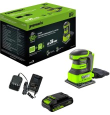 Плоскошлифовальная машина аккумуляторная  Greenworks 24V G24SS14 (АКБ 2Ач и ЗУ)