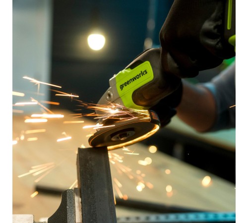 Угловая шлифовальная машина аккумуляторная Greenworks 24V GD24AG (АКБ 8Ач и ЗУ)