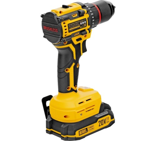Дрель-шуруповерт аккумуляторная Denzel CDH-BL-20 (2хАКБ и ЗУ)