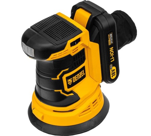 Эксцентриковая шлифмашина аккумуляторная Denzel COS-125 (АКБ и ЗУ)