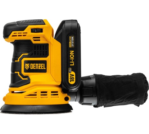 Эксцентриковая шлифмашина аккумуляторная Denzel COS-125 (АКБ и ЗУ)