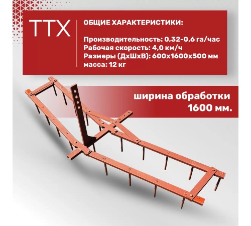 Борона для мотоблока универсальная ЦЕЛИНА ОП-1478.000