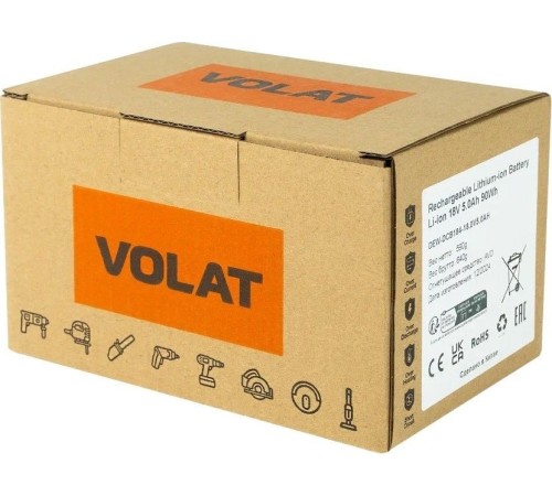 Аккумуляторная батарея для DeWalt VOLAT 18.0V 5.0AH (Li-ion) DEW-DCB184