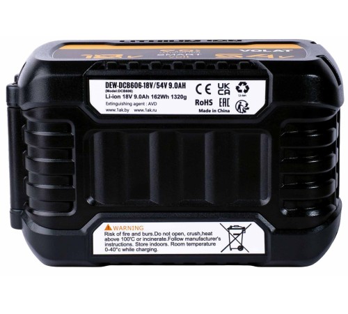 Аккумуляторная батарея для DeWalt VOLAT 18.0V/54.0V 9.0Ah (Li-ion) DEW-DCB606