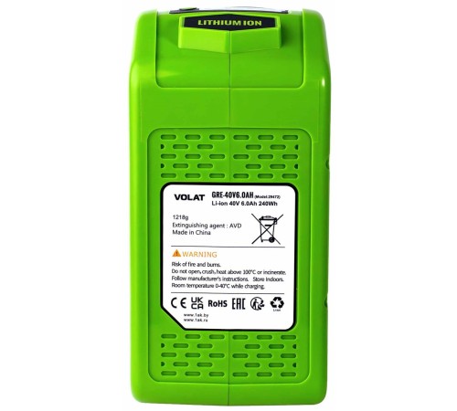 Аккумуляторная батарея для Greenworks VOLAT 40.0V 6.0AH (Li-ion) VT-GRE-40-6