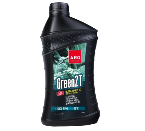Масло моторное синтетическое AEG LUBRICANTS Green HP 2T API TC (зеленый) 1л