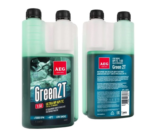 Масло моторное синтетическое AEG LUBRICANTS Green HP 2T API TC дозатор (зеленый) 1л
