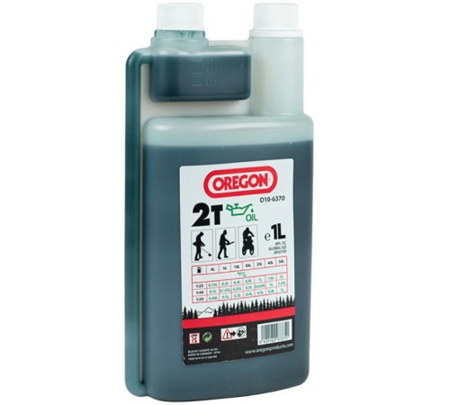 Масло моторное полусинтетическое Oregon 2T зеленое 1L с дозатором