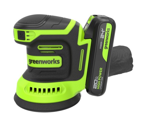 Эксцентриковая шлифовальная машина аккумуляторная Greenworks 24V OS325 (1хАКБ 2Ач и ЗУ)