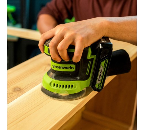 Эксцентриковая шлифовальная машина аккумуляторная Greenworks 24V OS325 (1хАКБ 2Ач и ЗУ)